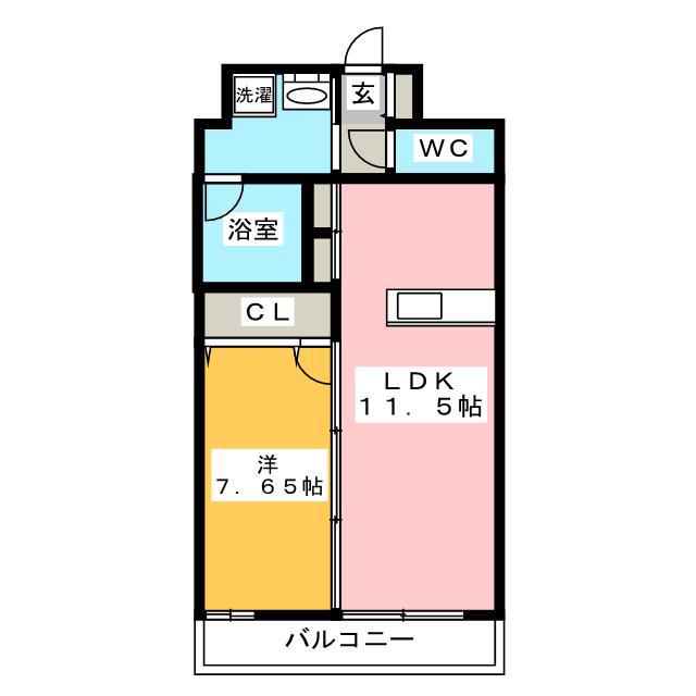ラファセグランビア博多(1LDK/3階)の間取り写真