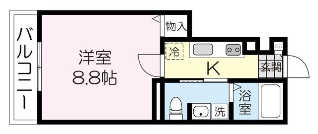 CASA FELIZ B棟(1K/1階)の間取り写真