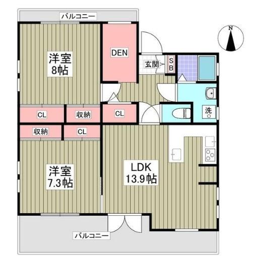 ルナ・アイワン(2LDK/3階)の間取り写真