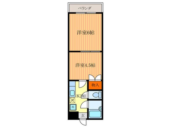 スプレール田中(2K/3階)の間取り写真