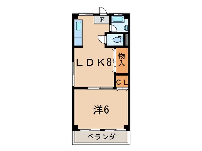 貴和芦屋(1LDK/4階)の間取り写真