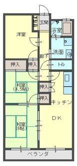 ニューコーポ竹下(3DK/6階)の間取り写真