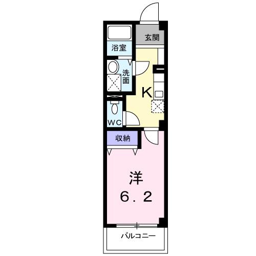 セゾンテール(1K/1階)の間取り写真