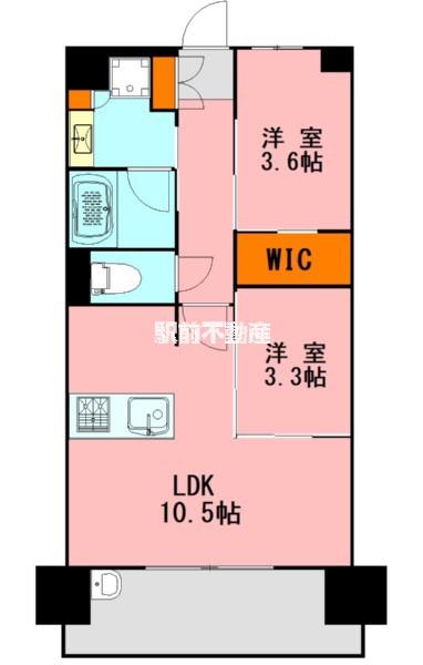 DEUX・RESIA 平尾 PREMIUM(2LDK/5階)の間取り写真