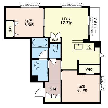 BON BON(2LDK/2階)の間取り写真