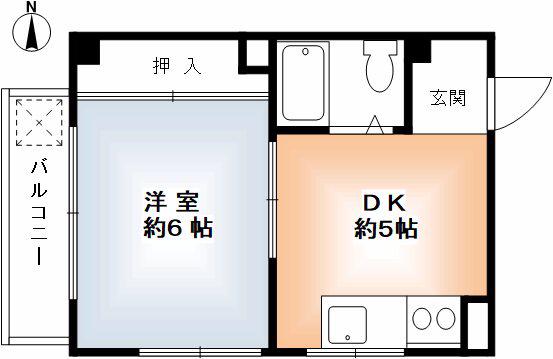 オリバーサイド88(1DK/3階)の間取り写真