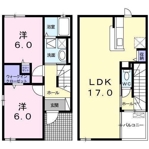 昭和町1丁目戸建1号(2LDK/1階)の間取り写真
