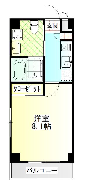 S-FORT小田原栄町(1K/8階)の間取り写真