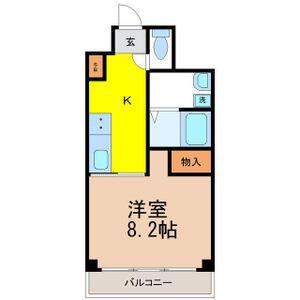 パレスM(ワンルーム/4階)の間取り写真