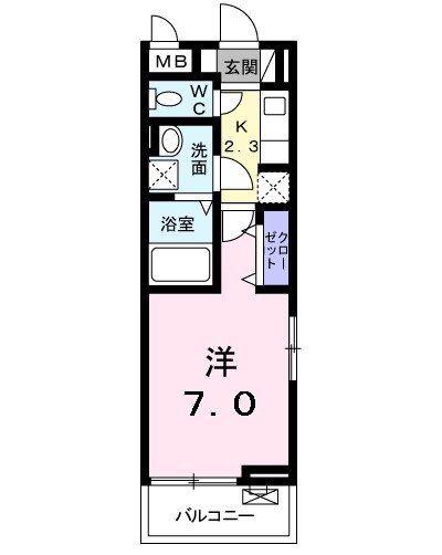 京成本線 公津の杜駅 徒歩13分 3階建 築10年(1K/3階)の間取り写真