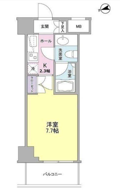 コンフォリア東中野ドゥ(1K/5階)の間取り写真