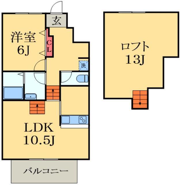 サンドラコ(1SLDK/1階)の間取り写真