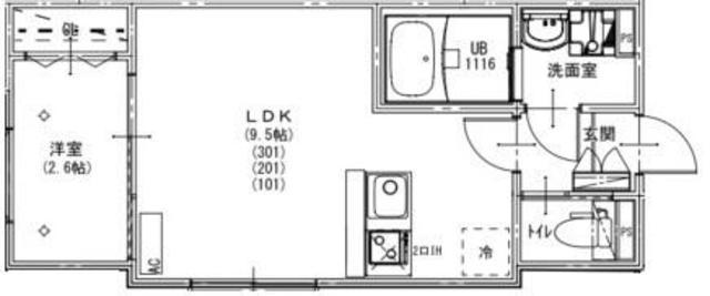 KEIAI RESIDENCE 北戸田IV(1LDK/2階)の間取り写真