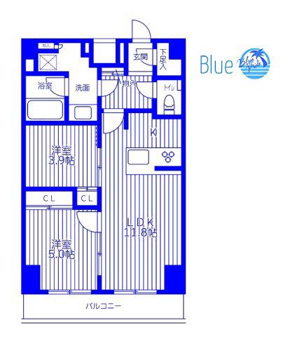 CITY LUX YOKOHAMA(2LDK/6階)の間取り写真