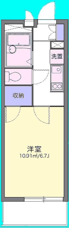 アイリス今本町通(1K/2階)の間取り写真