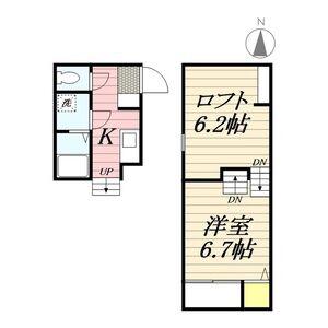 PLAISIR(1K/2階)の間取り写真