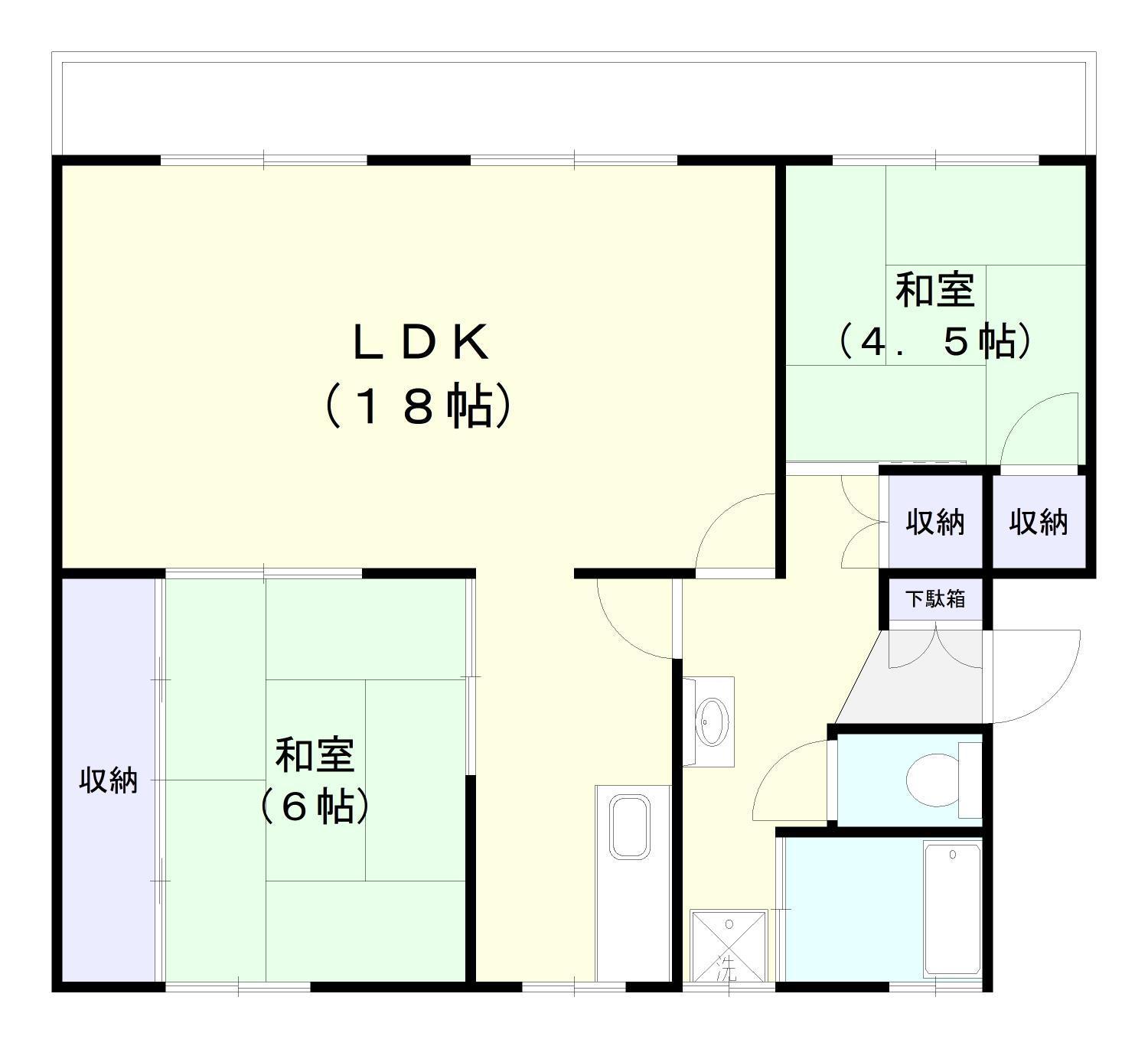 ガーデンプレイス神栖(2LDK/3階)の間取り写真