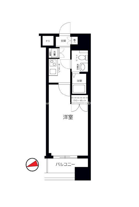 ヴィーダスカイコート品川(1K/6階)の間取り写真