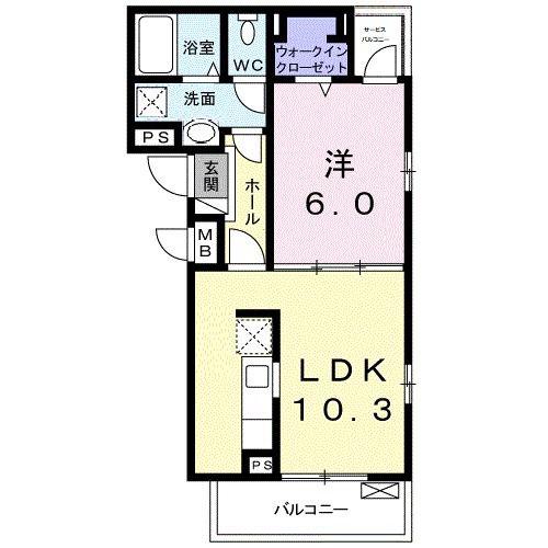フェリシダッズ西京極(1LDK/3階)の間取り写真