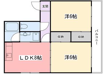 中村ハイツ(2DK/4階)の間取り写真
