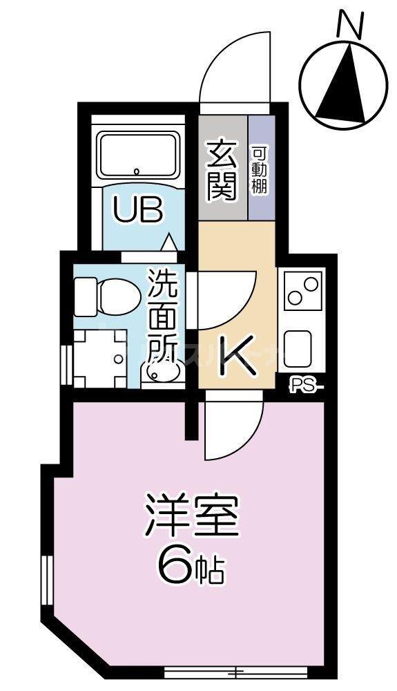 ENN江北(1K/2階)の間取り写真