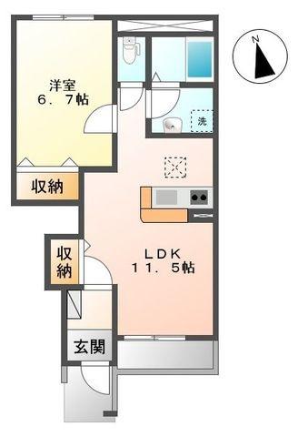レオン籠原(1LDK/1階)の間取り写真