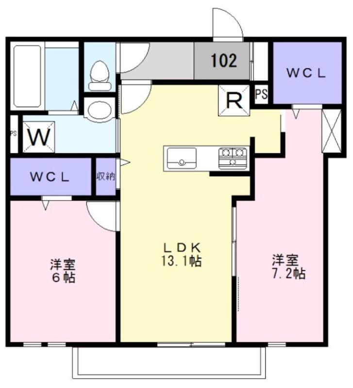 ブランエ アドアII(2LDK/1階)の間取り写真