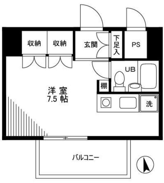 ストークプラザ駒込(ワンルーム/2階)の間取り写真