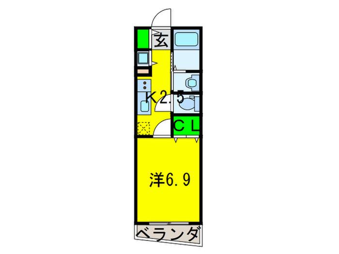 メゾン聖天坂(1K/2階)の間取り写真