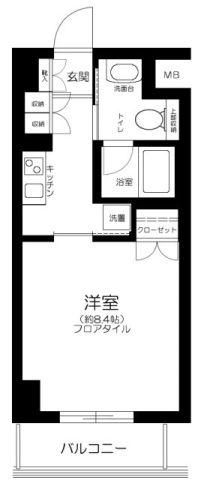 ライジングプレイス池袋(1K/3階)の間取り写真