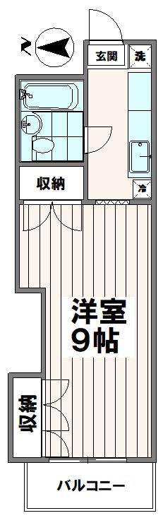 ハイム末広(1K/1階)の間取り写真