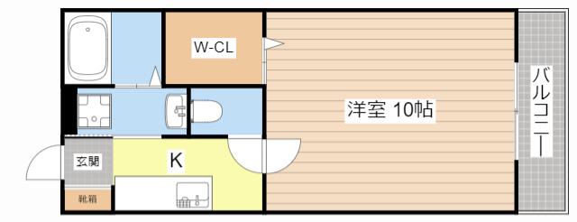 ハイツAKUA(1K/3階)の間取り写真