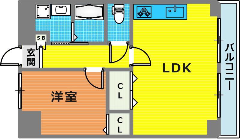 ディパピヨン(1LDK/4階)の間取り写真