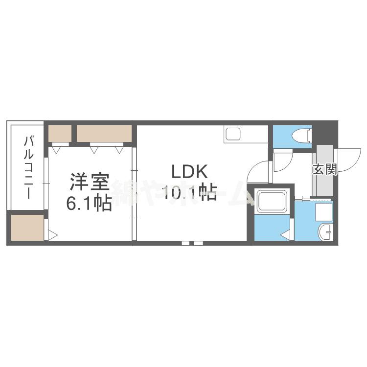 フジパレス エン III号館(1LDK/3階)の間取り写真