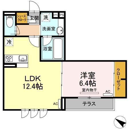 メゾン桜の杜(1LDK/1階)の間取り写真