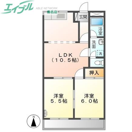 ドリームアイランド(2LDK/1階)の間取り写真