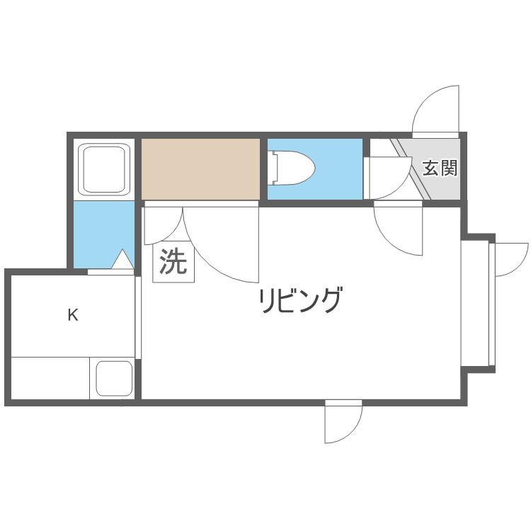 パシャ18(1K/1階)の間取り写真