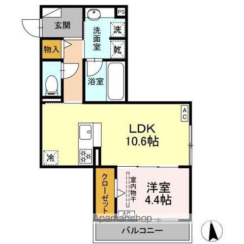 メラクラッツ(1LDK/2階)の間取り写真