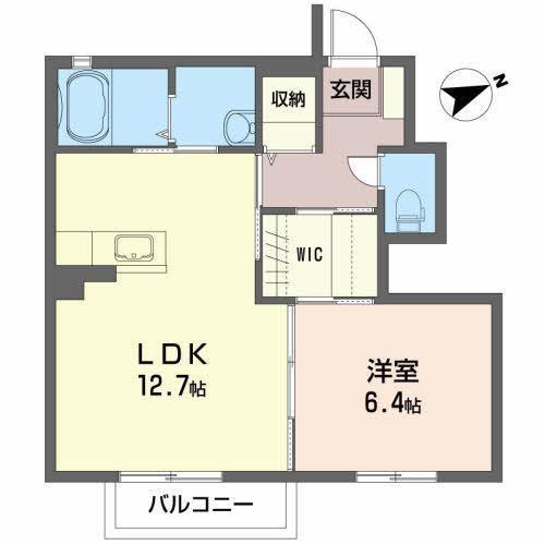 グレイスコートB(1LDK/1階)の間取り写真