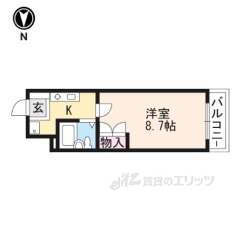 フリーポート庄山(1K/2階)の間取り写真