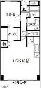 グローバル高田(1LDK/3階)の間取り写真