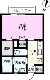 リヴェール(ワンルーム/1階)の間取り写真