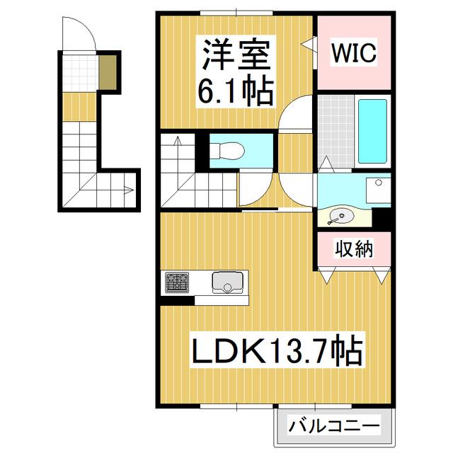 PIENO(1LDK/2階)の間取り写真