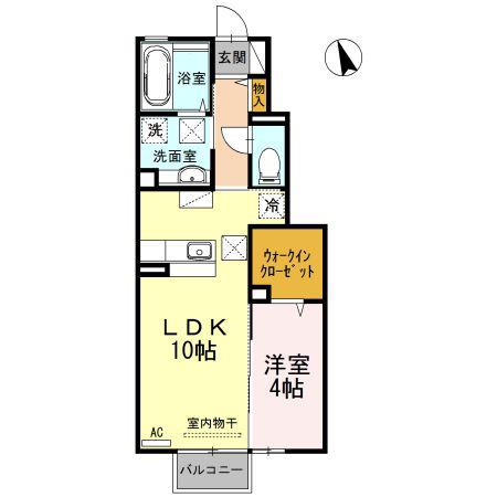 ボナール A(1LDK/1階)の間取り写真