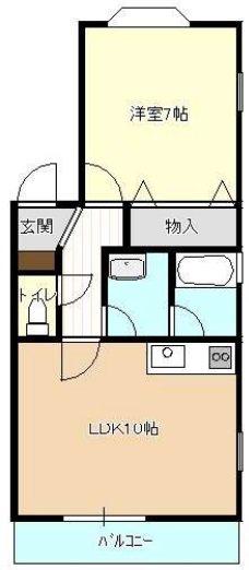 コープE(1LDK/2階)の間取り写真