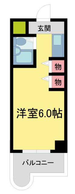 シティークレスト石橋(1K/3階)の間取り写真
