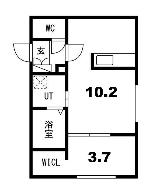 CITY RESIDENCE月寒中央(1LDK/2階)の間取り写真