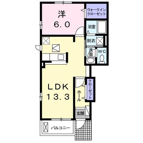 すいせん(1LDK/1階)の間取り写真