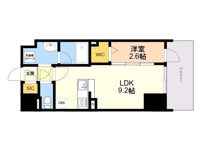 BLANCCIEL六本松(1LDK/10階)の間取り写真
