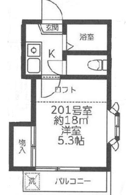 レオパレス南野(1K/2階)の間取り写真